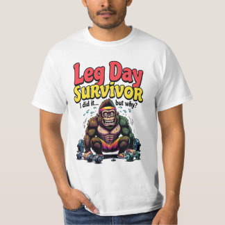 レッグデイサバイバーエクササイズゴリラ Tシャツ