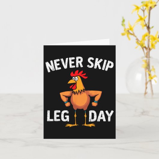 レッグデイジムルースターのトレーニングの重量をスキップしない カード (黄色い花)