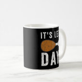 レッグデイトルコ感謝祭パジャマおもしろい コーヒーマグカップ (正面右)