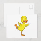 レッグ上のヨガフィットネスのダック ポストカード (正面/裏面)