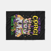 レッコーギタイムズマ転がルディグラスコルギ フリースブランケット (正面(横))