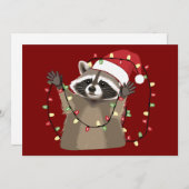 レッコール好きのクリスマスイルミネーション 動物のサンタ帽 シーズンカード (正面/裏面)