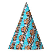 レッサーパンダくまの青の水玉模様 パーティーハット (左)