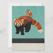 レッサーパンダとフクロウのウェディング招待状 招待状 (裏面)