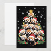 レッサーパンダのクリスマスツリー 面白い動物 シーズンカード (正面/裏面)