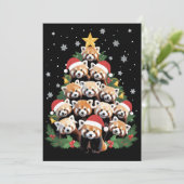 レッサーパンダのクリスマスツリー 面白い動物 シーズンカード (スタンド正面)