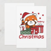 レッサーパンダのクリスマスプレゼント　冬のレッサーパンダ シーズンカード (正面/裏面)