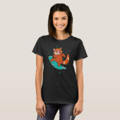 レッサーパンダのサーフィン Tシャツ (正面フル)