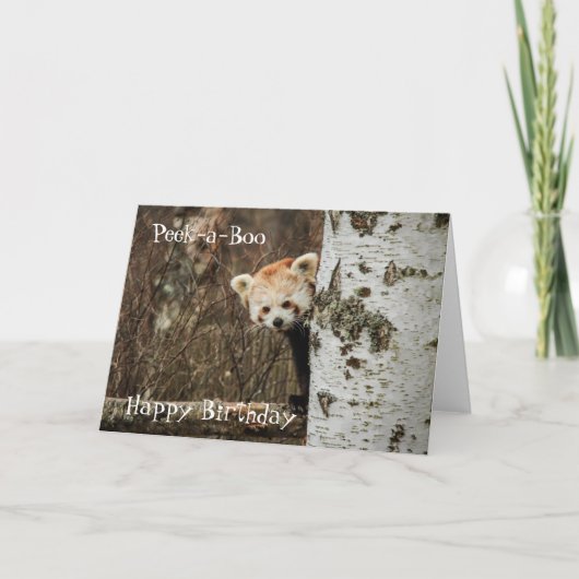 レッサーパンダのハッピーバースデー カード (正面)