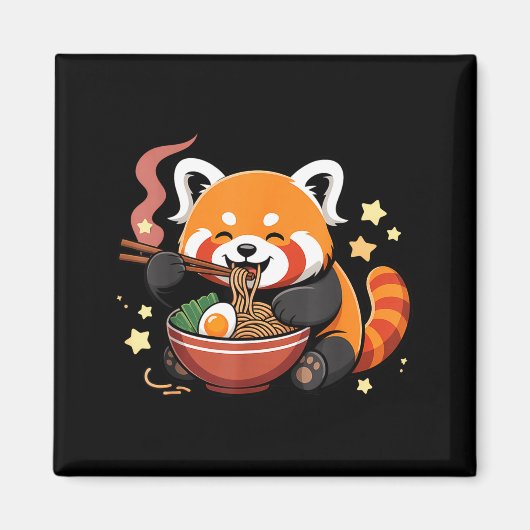 レッサーパンダのラーメン マグネット (正面)