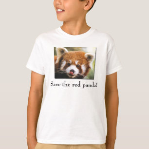 レッサーパンダの子供のTシャツを救って下さい Tシャツ