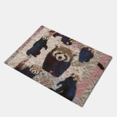 レッサーパンダの抽象芸術の混合メディアのデジタル芸術のコラージュ ドアマット (アングル)