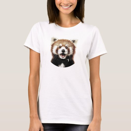 レッサーパンダの顔 Tシャツ (正面)