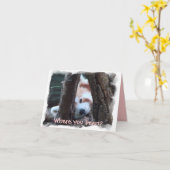 レッサーパンダのnotecard: "あっているか。 私は恋しく思います! " カード (黄色い花)