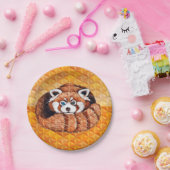 レッサーパンダはオレンジ立体派に関係します ペーパープレート (パーティー)