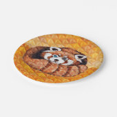 レッサーパンダはオレンジ立体派に関係します ペーパープレート (アングル)