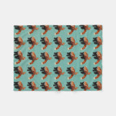 レッサーパンダ及びフクロウのフリースブランケット フリースブランケット (正面(横))