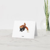 レッサーパンダ及びフクロウのモノグラムNotecard ノートカード (裏面)