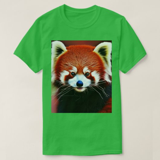 レッサーパンダ赤パンダのクローズアップ Tシャツ (デザイン正面)