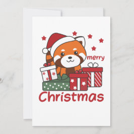 レッサーパンダ クリスマスプレゼント 冬のレッサーパンダ シーズンカード