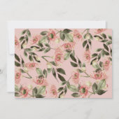 レッサーパンダ ピンクの花の女の子 1歳の誕生日写真 招待状 (裏面)