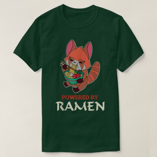 レッサーパンダ ラーメン 日本料理 和食 アジア Tシャツ (デザイン正面)