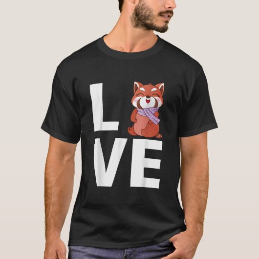 レッサーパンダ 動物 レッサーパンダ Tシャツ (正面)