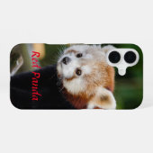 レッサーパンダ 雪の丸太の写真 iPhone 16ケース (裏面横)
