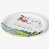 レッサーレッドカートのゴルフベビーシャワーパーティー ペーパープレート (アングル)