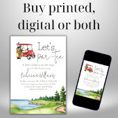 レッサーレッドカートのゴルフベビーシャワーパーティー 招待状