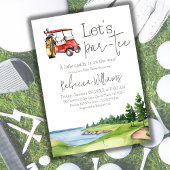 レッサーレッドカートのゴルフベビーシャワーパーティー 招待状