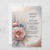 レッシルクピンクボホピーニーガーデンダスティバラ結婚ズ 招待状 (正面)