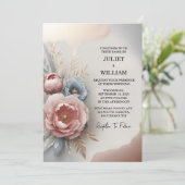 レッシルクピンクボホピーニーガーデンダスティバラ結婚ズ 招待状 (スタンド正面)