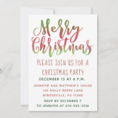 レッシンプルド&グリーンクリスマスパーティー招待状 招待状 (正面)