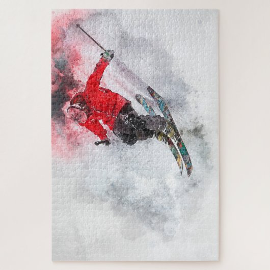 レッジからのスキー ジグソーパズル (縦)