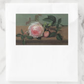 レッジでの花の静物詩 長方形シール (バッグ)