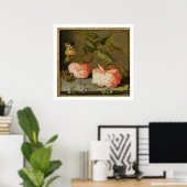 レッジにバラが残る静かな生活 ポスター (ホームオフィス)