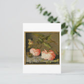 レッジにバラが残る静かな生活 ポストカード (スタンド正面)