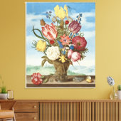 レッジに花の花束 キャンバスプリント (インサイチュ (リビング))