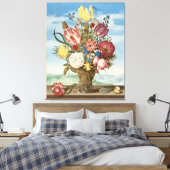 レッジに花の花束 キャンバスプリント (インサイチュ (寝室))