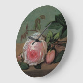 レッジの花の静かな生き方 ラージ壁時計 (傾斜)