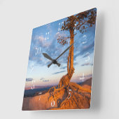 レッジへのツリークリングス，ブライスキャニオン国立公園 スクエア壁時計 (傾斜)