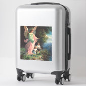 レッジ保護近くの守護天使の子供 シール (スーツケース)