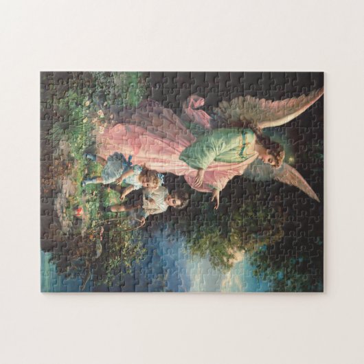 レッジ保護近くの守護天使の子供 ジグソーパズル (横)