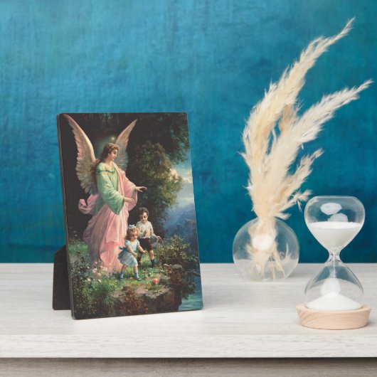 レッジ保護近くの守護天使の子供 フォトプラーク (側面)