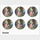 レッジ保護近くの守護天使の子供 ラウンドシール (シート)