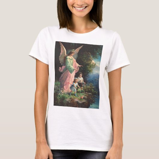 レッジ保護近くの守護天使の子供 Tシャツ (正面)