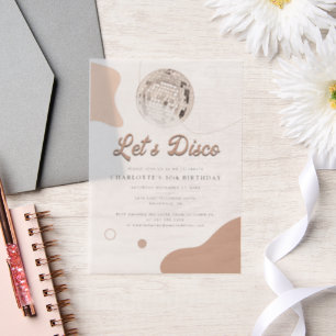 レッスディスコレトロ30th誕生日パーティー ベラム紙招待状