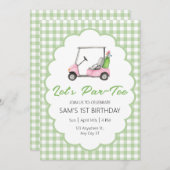 レッスパー – ティーグリーンゴルフバースデーパーティー 招待状 (正面/裏面)