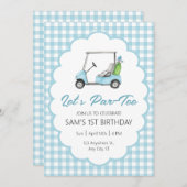 レッスパー – ティーゴルフ誕生日パーティーの招待 招待状 (正面/裏面)